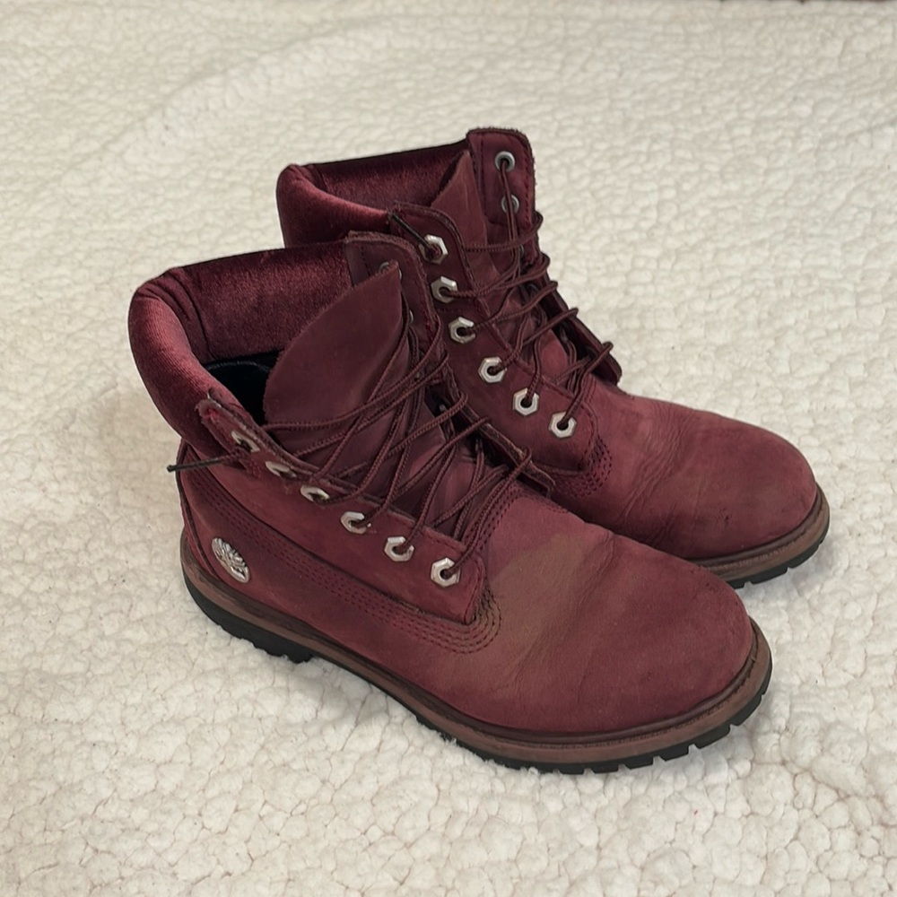 Purple Timberland boots